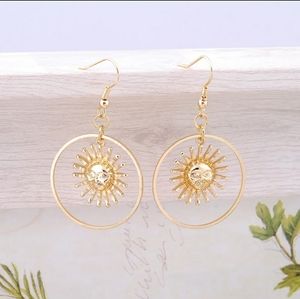 golden sun drop earrings